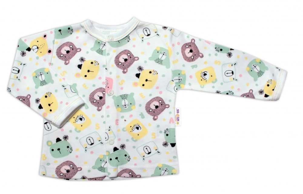 Baby Nellys Kojenecká košilka, New Teddy, neutrální barva, vel. 62 - 62 (2-3m)