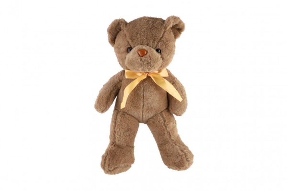 Teddies Medvěd/Medvídek s mašlí plyš 40cm hnědý