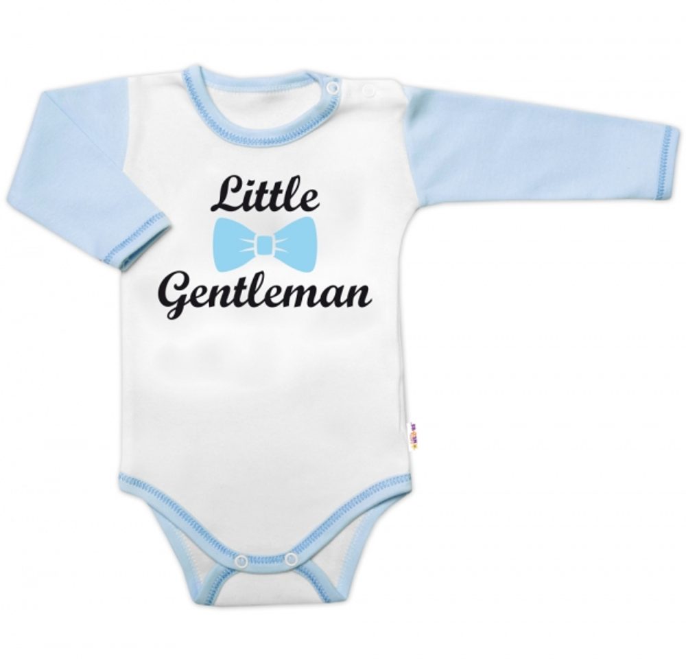 Baby Nellys Body dl. rukáv s vtip. textem Baby Nellys, Little Gentleman, kluk - 86 (12-18m)