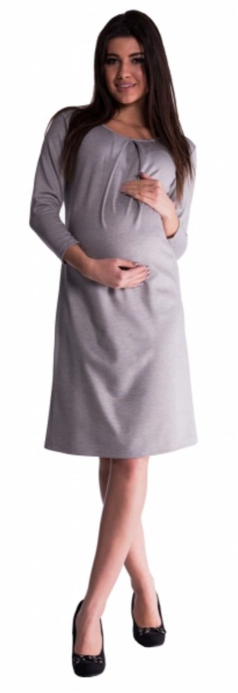 Be MaaMaa Těhotenské šaty - šedé - vel. S - S (36)