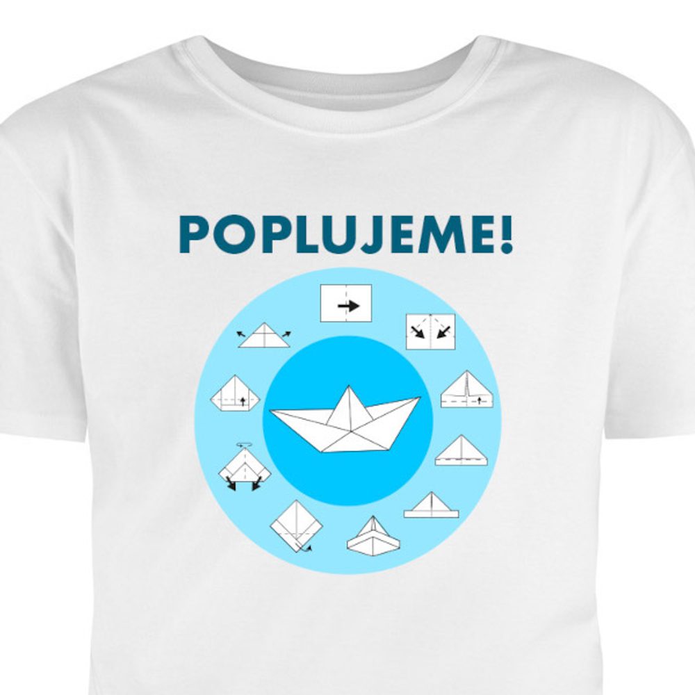 Tričko s potiskem: Poplujeme
