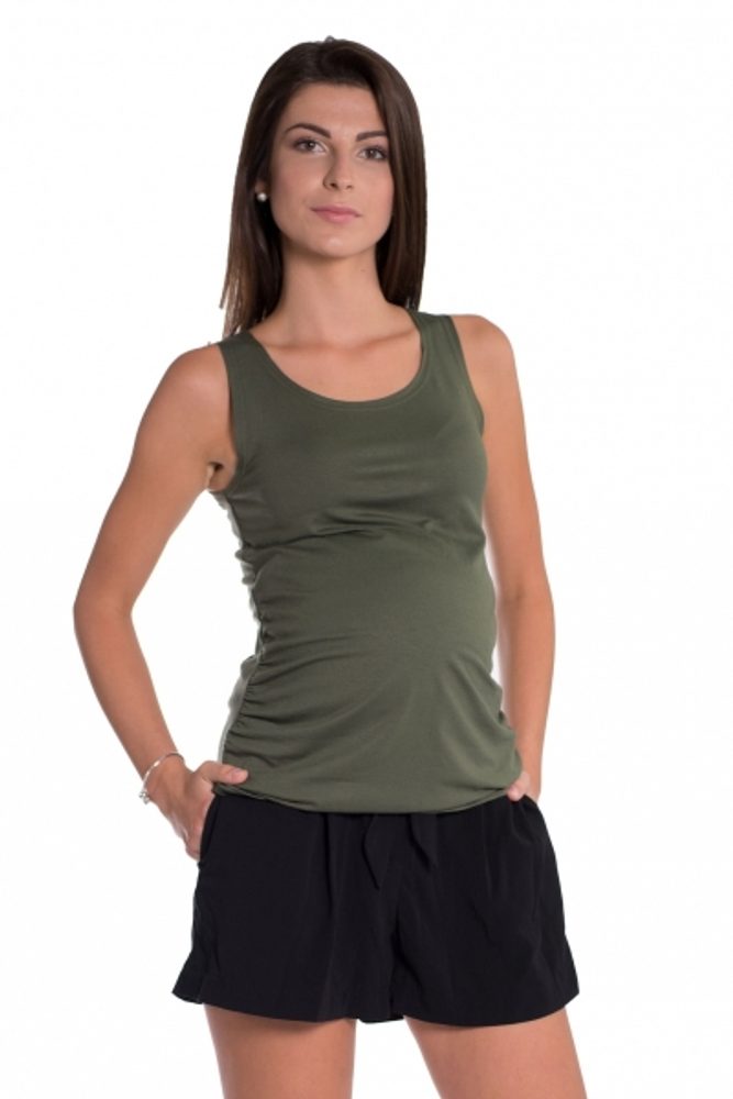 Be MaaMaa Top/tílko nejen pro těhotné - Khaki, vel. L/XL - XXL/XXXL