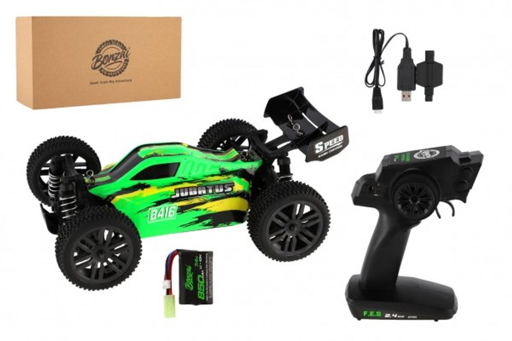 Teddies Auto RC Buggy Bonzai Jubatus terénní 30cm plast zelené 2,4GHz na bat.+2xdob. pack v krab. 40x14x21