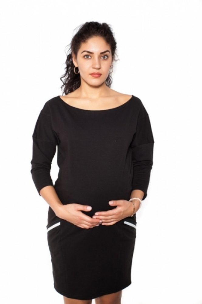 Be MaaMaa Těhotenská šaty Bibi - černé - S - L (40)