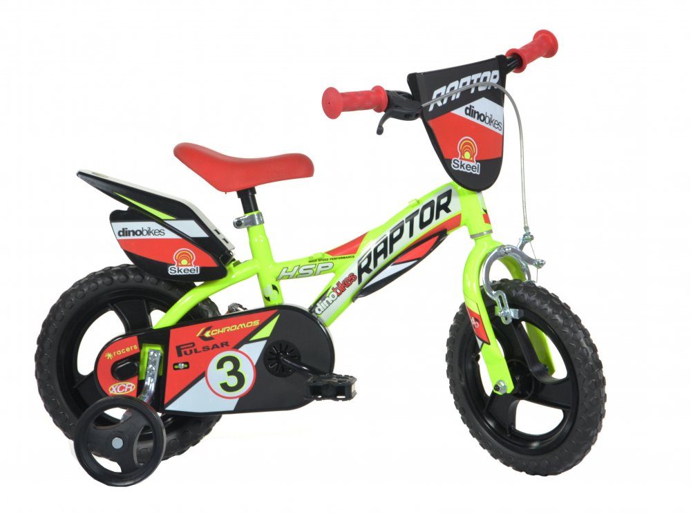 DINO Bikes Dětské kolo Dino Bikes 612L-RP Raptor 12 neon yellow