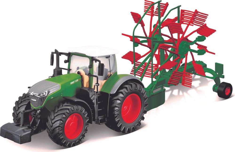 Bburago 2020 Bburago 1:50 Farm Traktor Fendt 1050 Vario with Whirl Rake