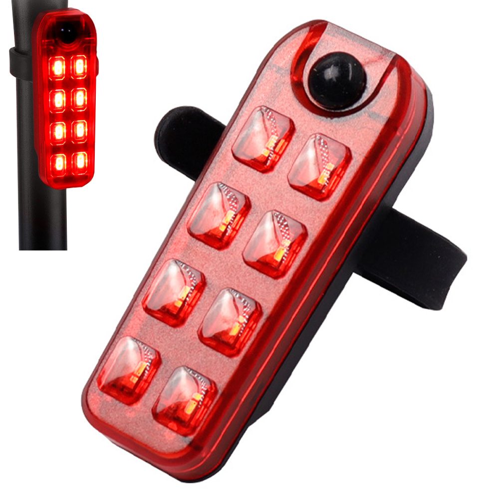 Verk Group Zadní LED světlo na kolo s USB dobíjením, červené, 7cm x 2cm x 2.4cm