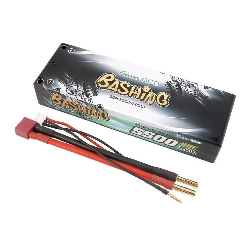 Gens ace Baterie Lipo Gens ace 5500mAh 2S 7,4V 60C HardCase RC 10# auto s T-zástrčkou