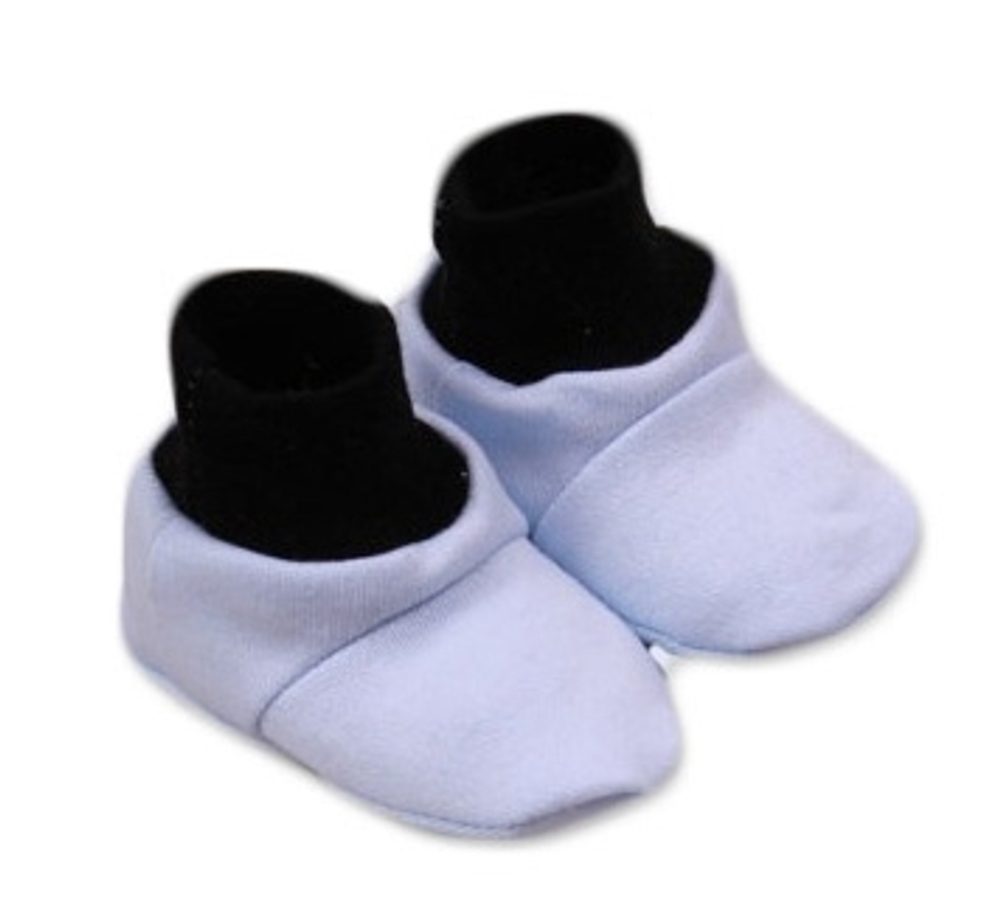 Baby Nellys Botičky/ponožtičky,Little prince bavlna - modro/černé - 56-68 (0-6 m)