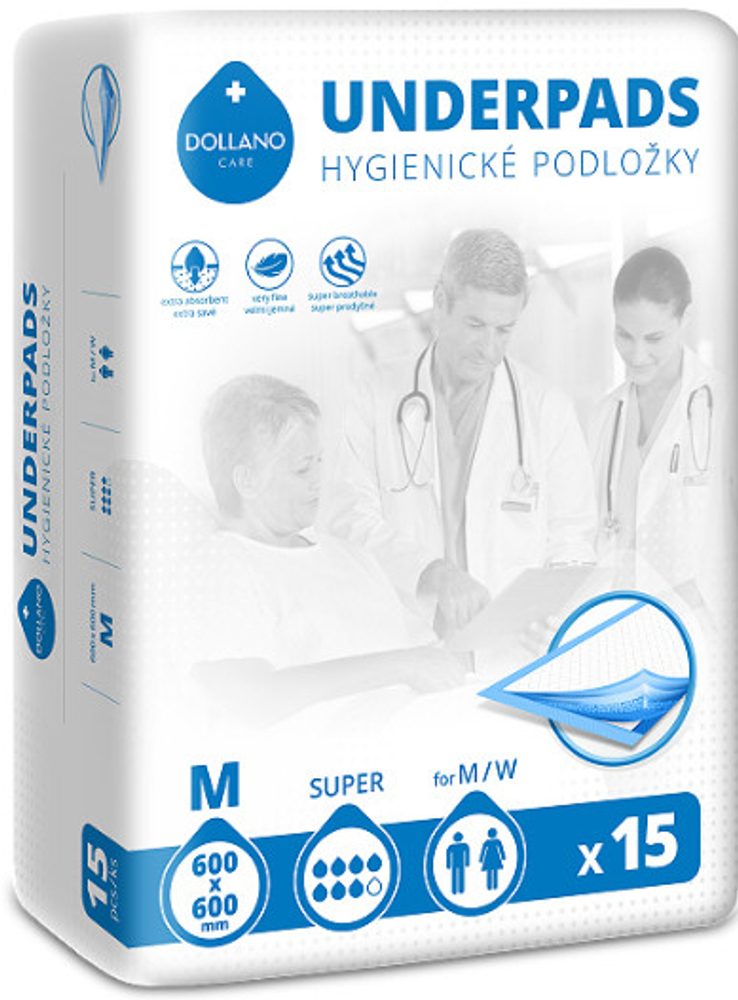 Dollano 3 x Jednorázové přebalovací podložky Dollano Clinic Underpads vel. M 15ks