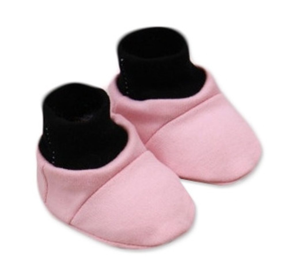 Baby Nellys Botičky/ponožtičky, Little princess bavlna - růžovo/černé - 56-68 (0-6 m)