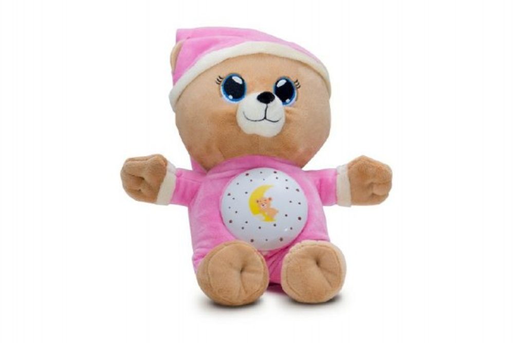 Teddies Medvídek spinkáček růžový plyš na baterie se světlem a zvukem v boxu