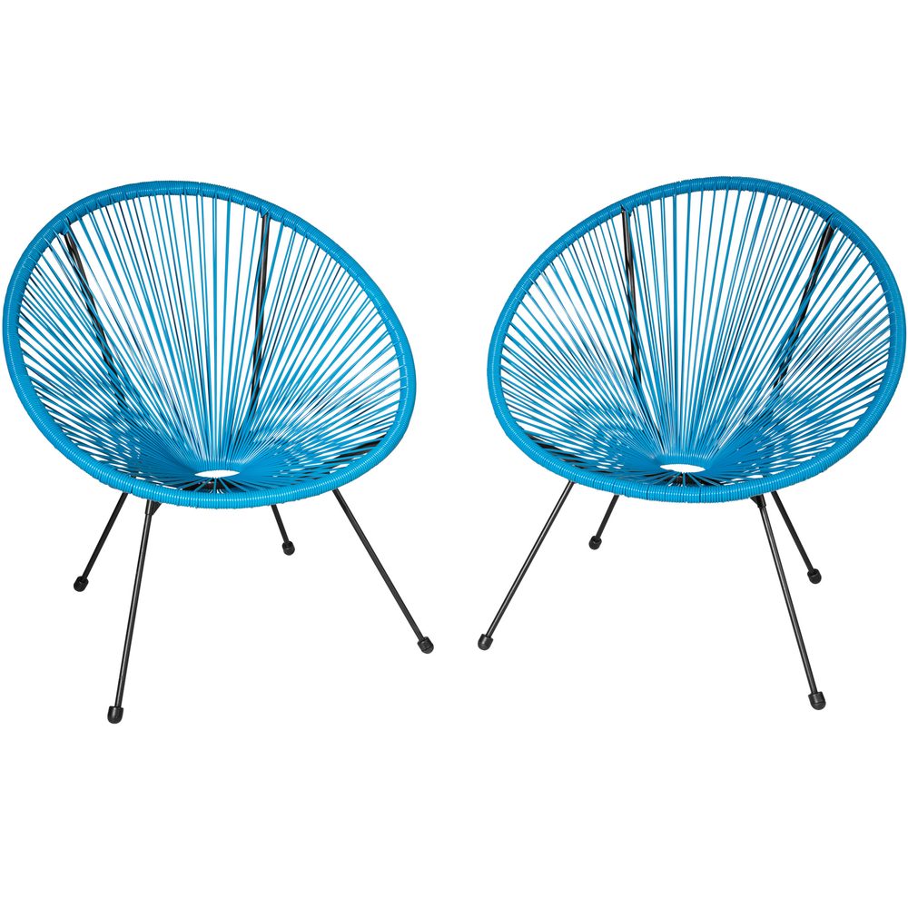 tectake 404405 sada 2 židlí santana - modrá - modrá
