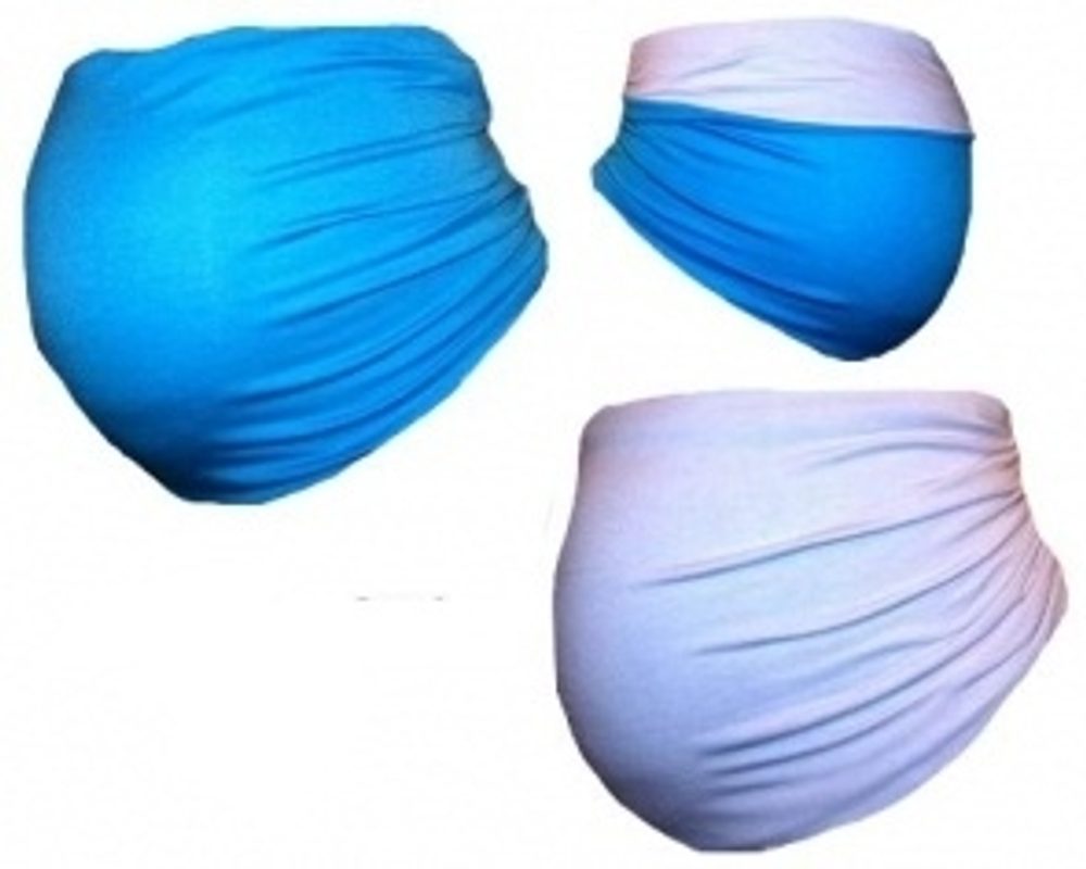 Levně Be MaaMaa Těhotenský pás DUO - modrá s bílou, vel. XL - XL (42)