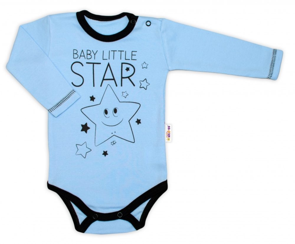 Baby Nellys Body dlouhý rukáv, modré, Baby Little Star, vel. 74 - 68 (3-6m)