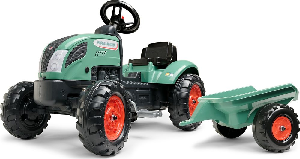 Falk šlapací traktor FARM LANDER 2054L s přívěsem - zelený