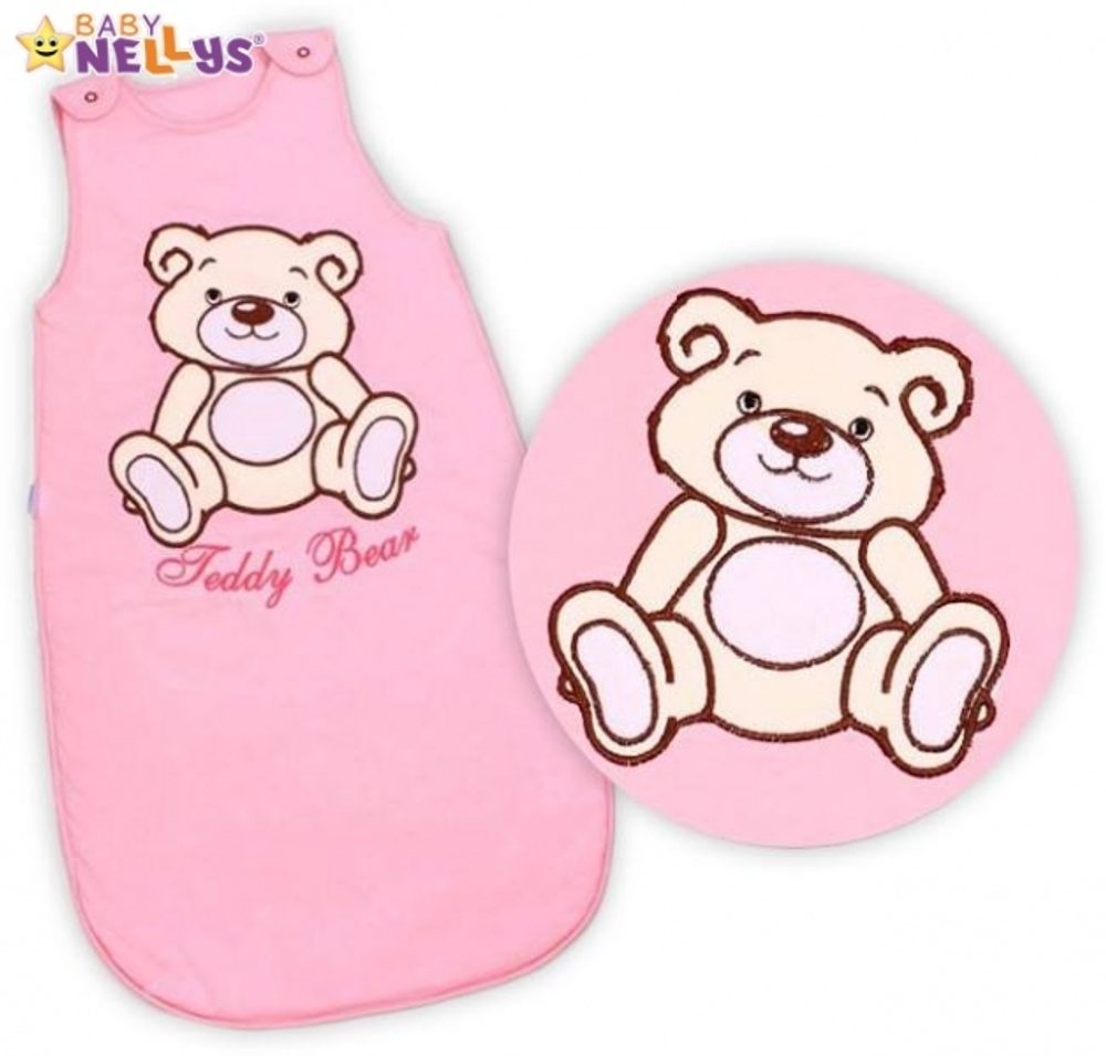 Baby Nellys Spací vak Teddy Bear Baby Nellys - sv. růžový vel. 0+