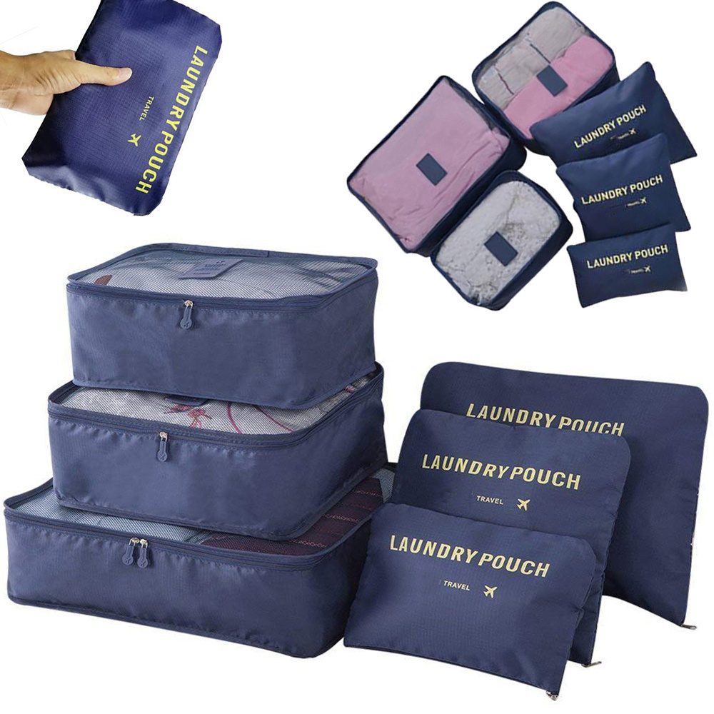 Verk Group Cestovní organizéry do zavazadel, tmavě modré, 6 ks