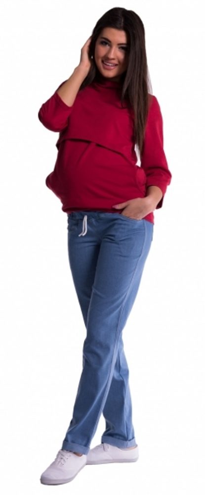 Be MaaMaa Těhotenské kalhoty - světlý jeans, vel. XL - XL (42)