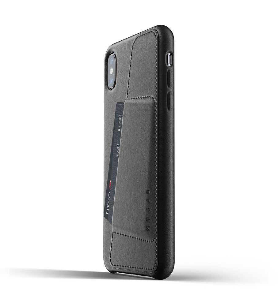 MUJJO Full Leather Wallet Case pro iPhone XS Max - Black