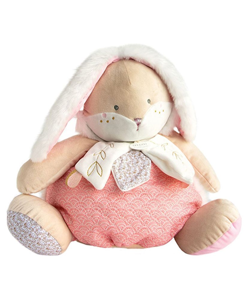 Doudou et Compagnie Paris Doudou Růžový králíček s prostorem pro uložení pyžámka 38 cm