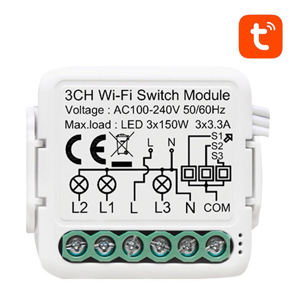 Avatto Chytrý spínací modul WiFi Avatto N-WSM01-3 TUYA