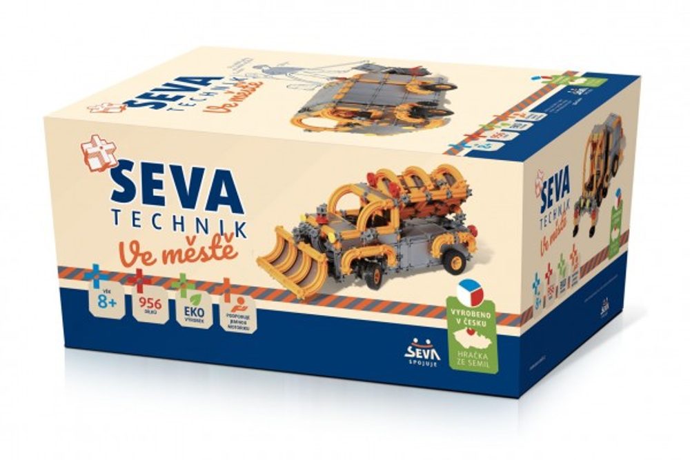 Seva Stavebnice SEVA TECHNIK Ve městě plast 956 dílků v krabici 27x38x18cm