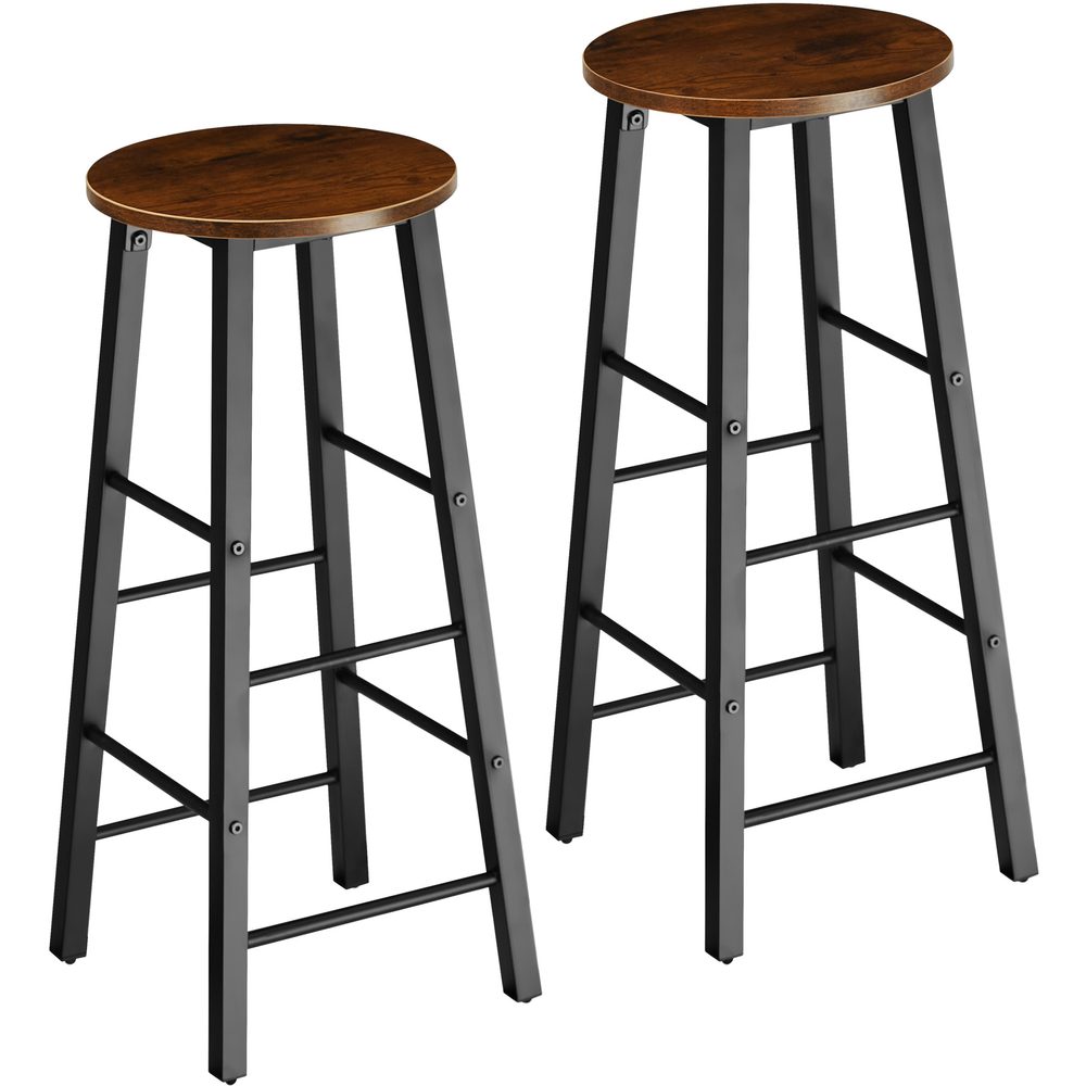 tectake 404348 2 barové židle keynes - Industriální dřevo tmavé, rustikální - Industriální dřevo tmavé