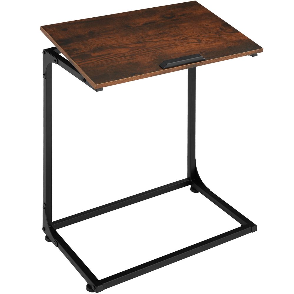 tectake 404441 odkládací stolek s naklápěcí deskou ruston 55x35x66,5cm - Industriální dřevo tmavé, rustikální - Industriální dřevo tmavé