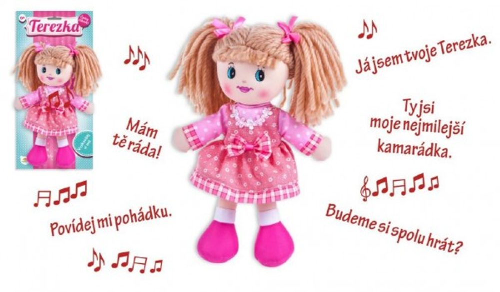 Teddies Panenka Terezka hadrová plyš 30cm česky mluvící na kartě