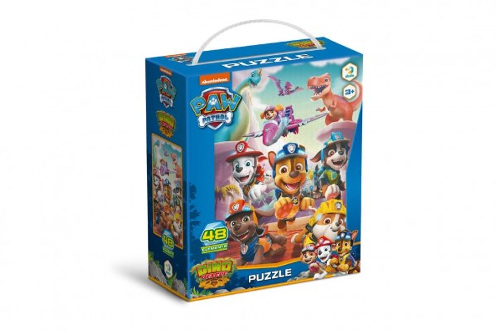 DODO Puzzle Tlapková patrola/Paw Patrol Záchrana dinosaurů 32x23cm 48 dílků v krabičce 15x18x6cm