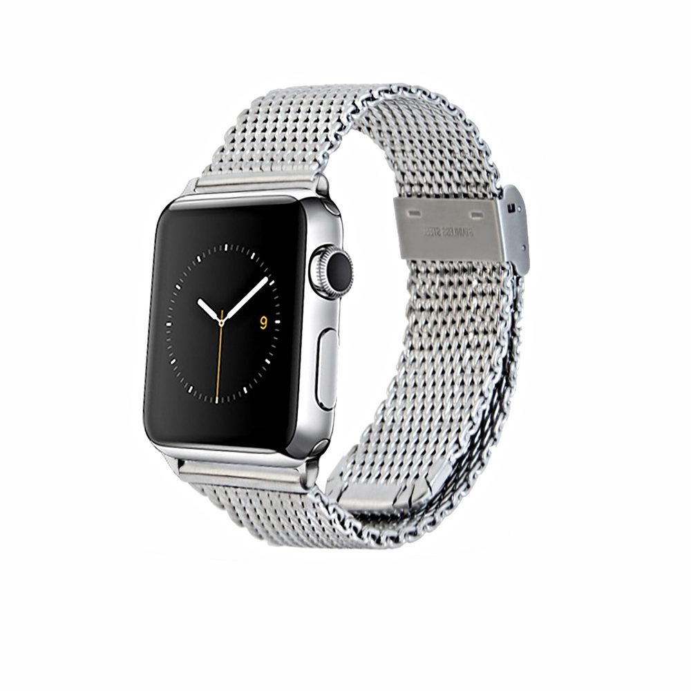 Monowear Silver Mesh Band pro Apple Watch - Silver Polished 42 mm