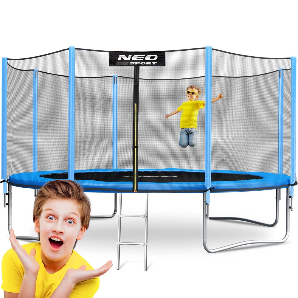 Neo-Sport Zahradní trampolína 14 stop/435 cm s vnější sítí a žebříkem Neo-Sport