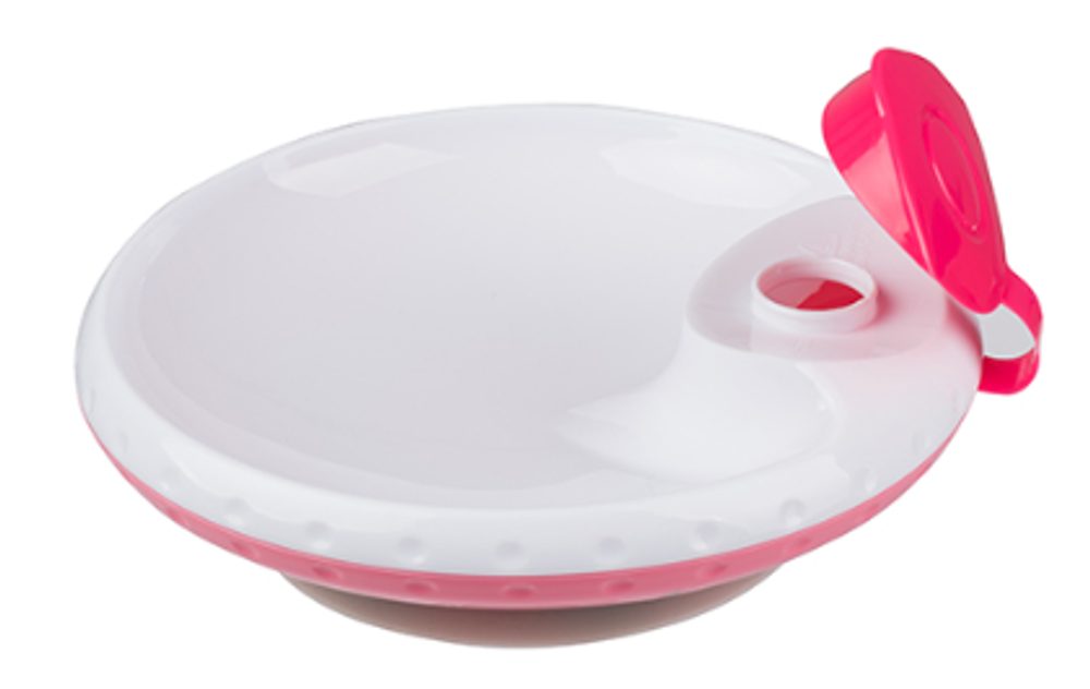 BabyOno Ohřívací talířek s přísavkou BabyOno - růžová