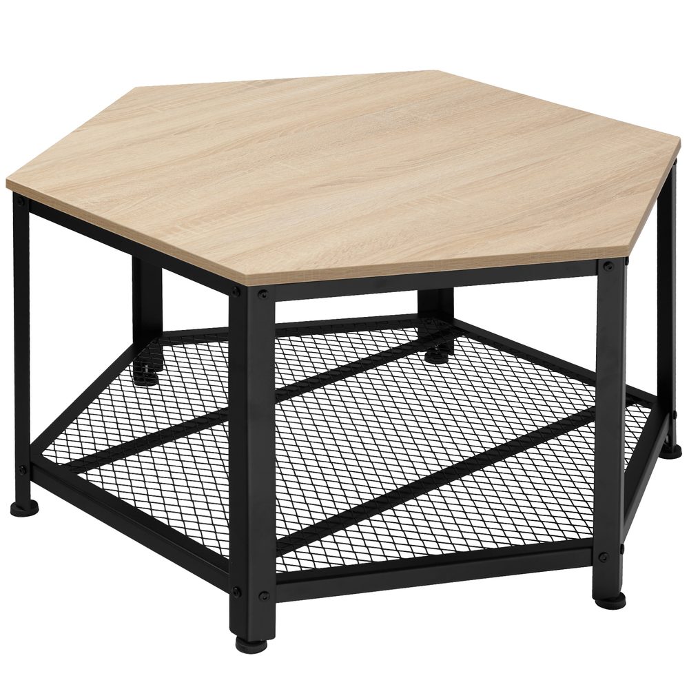 tectake 404225 konferenční stolek norwich 86,5x75x46,5cm - Industrial světlé dřevo, dub Sonoma - Industrial světlé dřevo