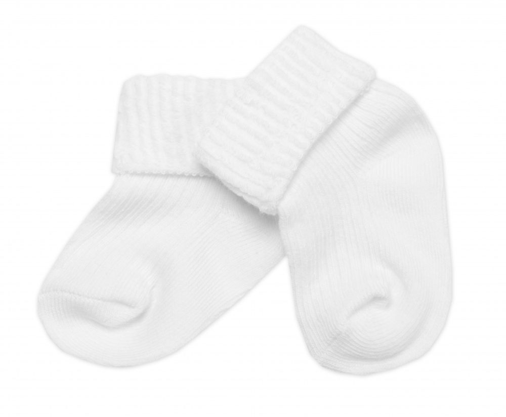 Baby Nellys Kojenecké ponožky, Baby Nellys, bílé - 62-68 (3-6m)
