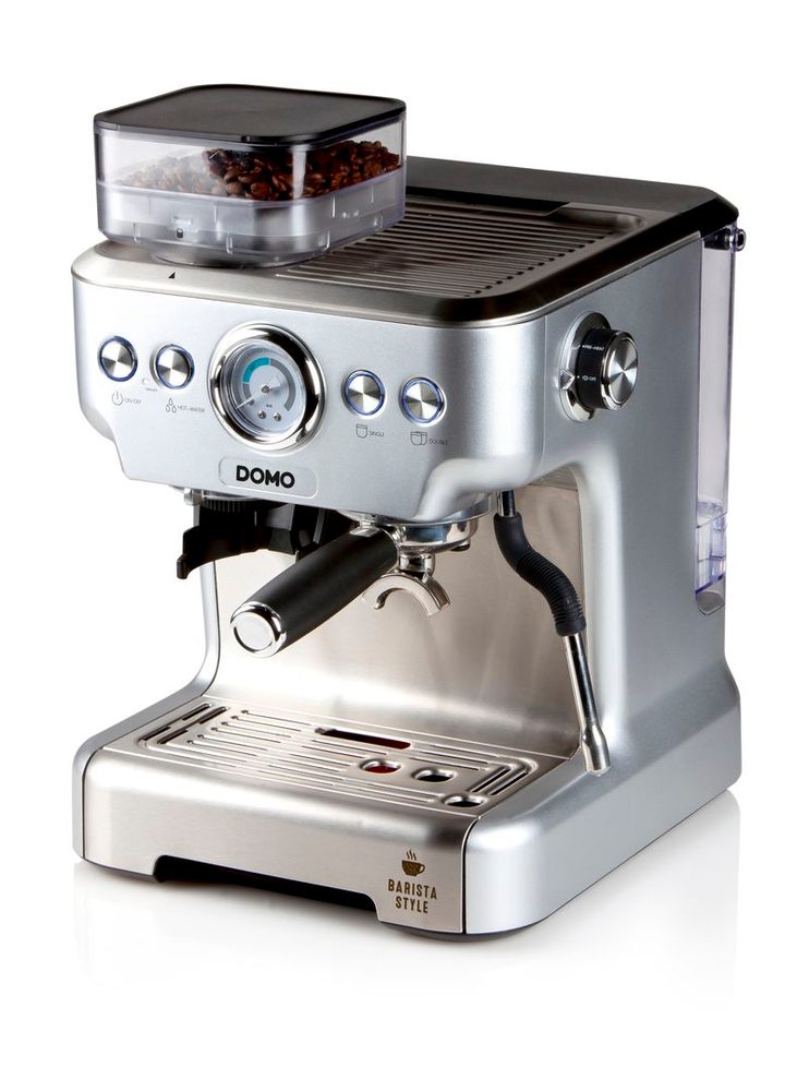 DOMO Pákový kávovar s mlýnkem na kávu - DOMO DO725K, Parní tlak: 20 bar