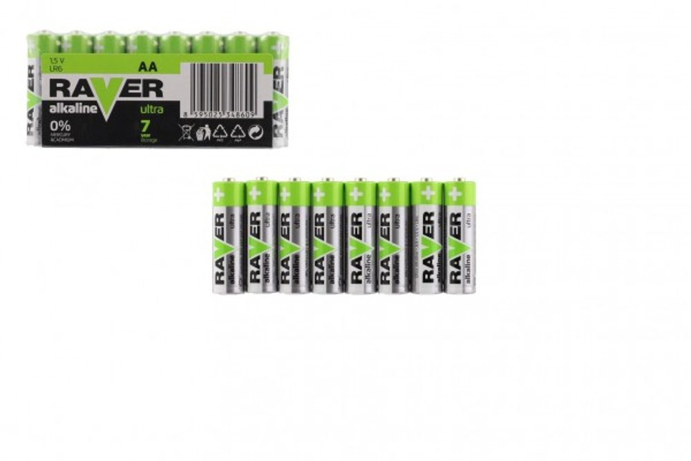 Popron.cz Baterie RAVER LR6/AA 1,5 V alkaline ultra 8ks ve fólii