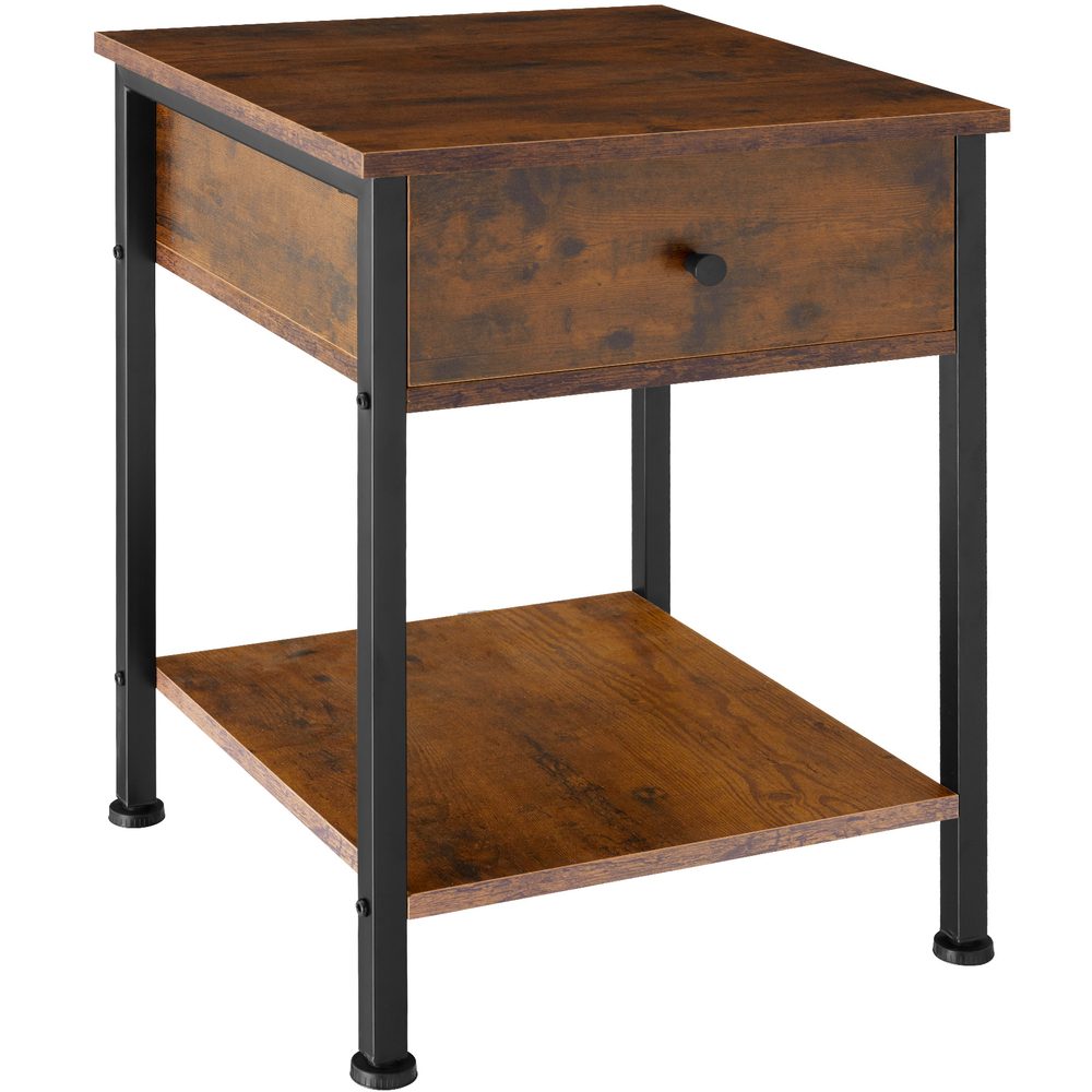 tectake 404698 noční stolek bradford 40x40x55,5cm - Industriální dřevo tmavé, rustikální - Industriální dřevo tmavé