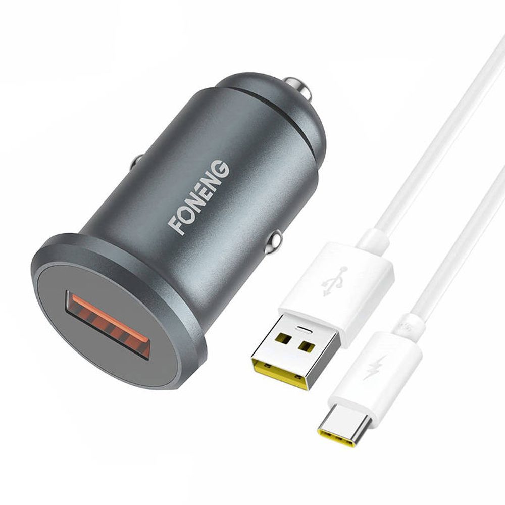 Foneng Mini nabíječka do auta Foneng C15 4A USB Type-C (kovová)