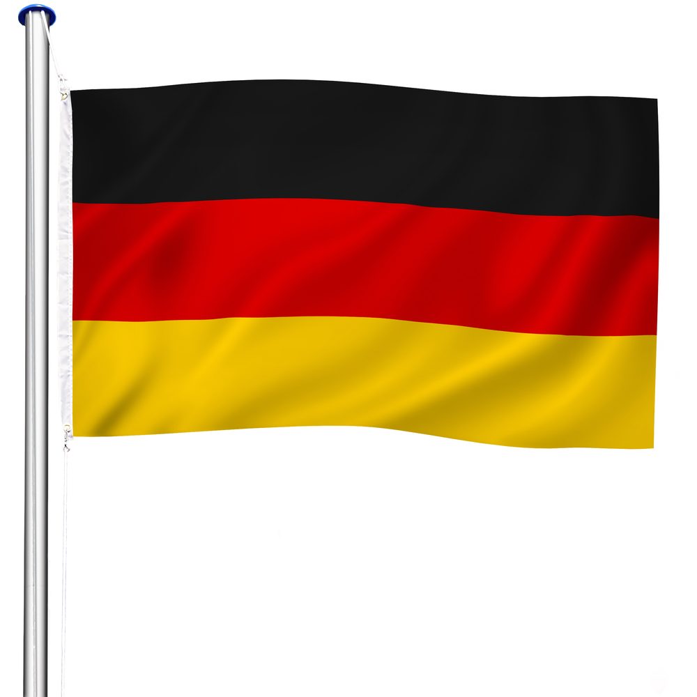 tectake 402125 hliníkový stožár s vlajkou, výškově nastavitelný - Německo - Německo