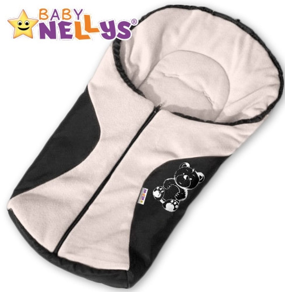 Baby Nellys Fusák nejen do autosedačky Baby Nellys ® POLAR - smetanový medvídek