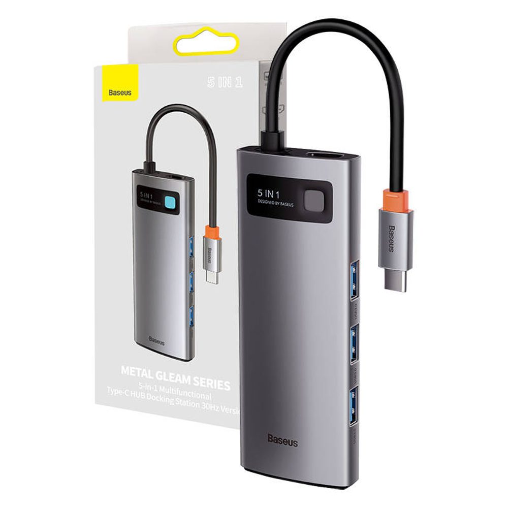 Baseus Adaptér 5v1 Baseus Hub USB-C na 3x USB 3.0 + HDMI + USB-C PD