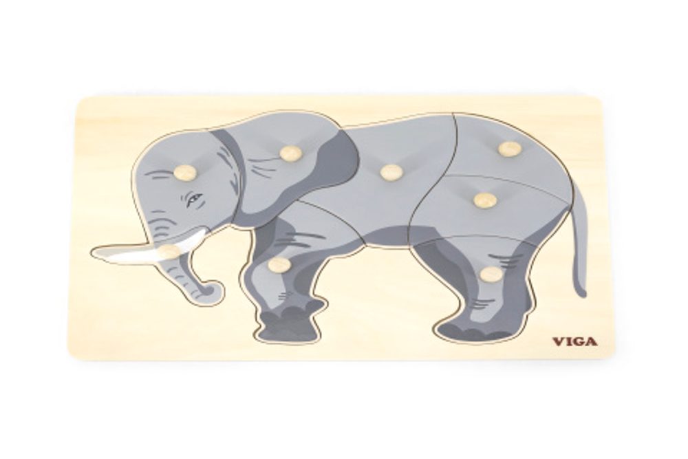 LAMPS Dřevěná montessori vkládačka - slon