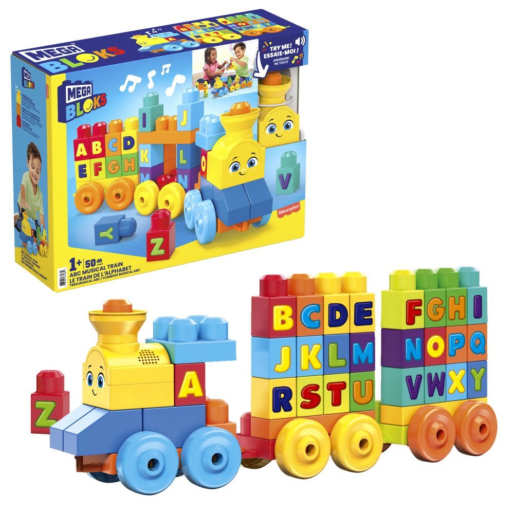 MATTEL MEGA BLOKS HUDEBNÍ VLÁČEK S PÍSMENKY