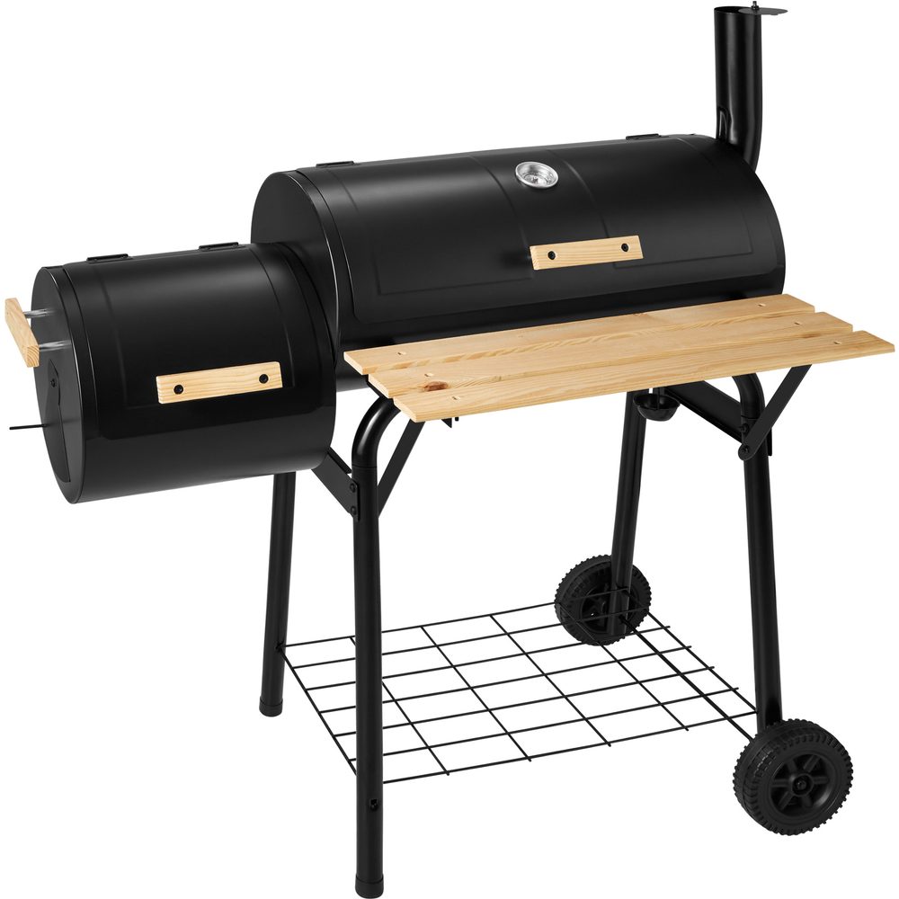 tectake 400821 multifunkční zahradní gril bbq smoker - černá černá práškovaný kov