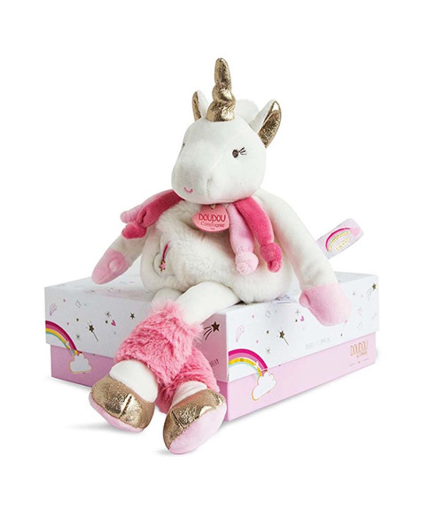 Doudou et Compagnie Paris Doudou Dárková sada - Plyšový jednorožec 22 cm