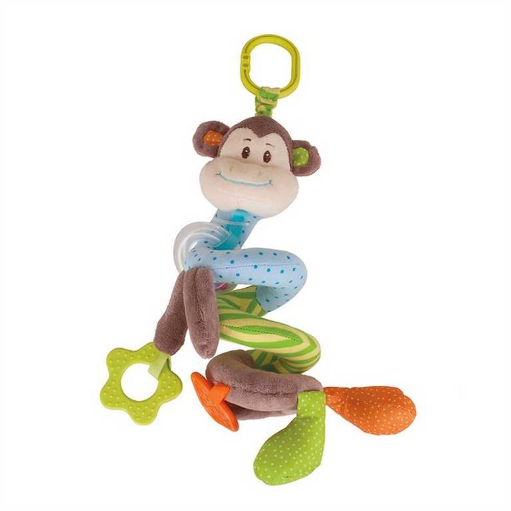 Bigjigs Toys Bigjigs Baby Textilní postavička spirála opička Cheeky