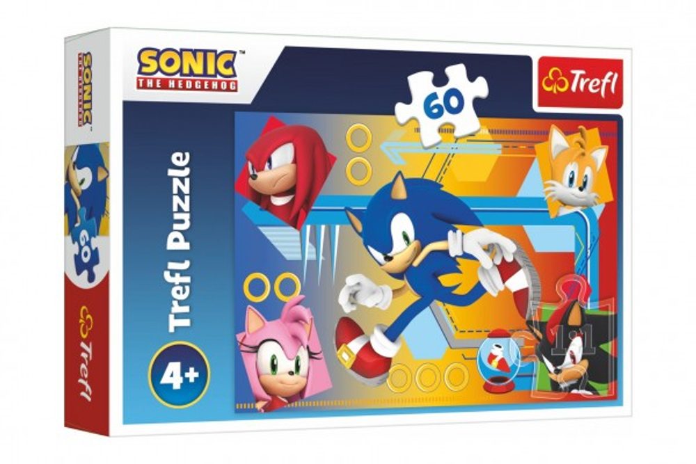 Trefl Puzzle Sonic v akci/Sonic The Hedgehog 33x22cm 60 dílků v krabici 21x14x4cm