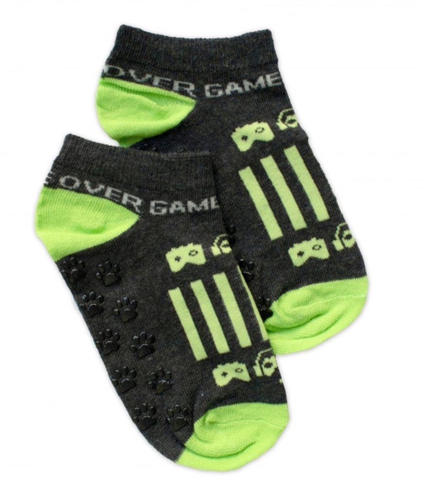 NVT Dětské ponožky s ABS Gameover - grafit